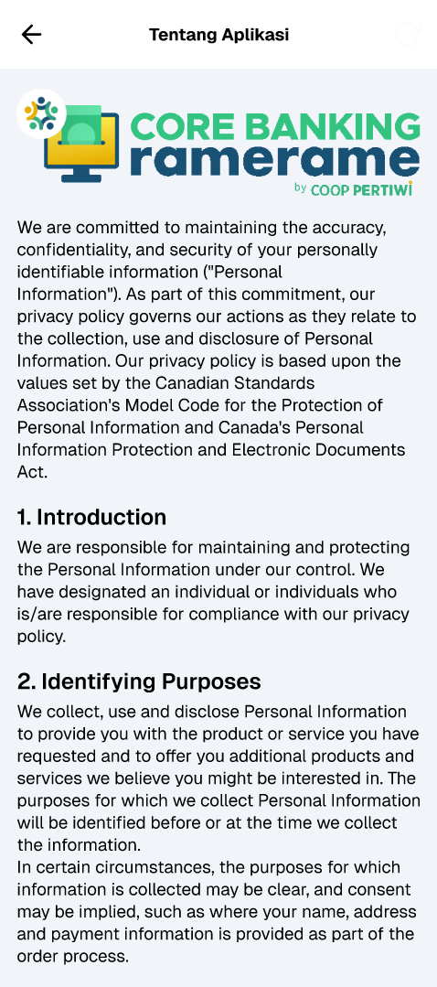 halaman about mobile kolektor