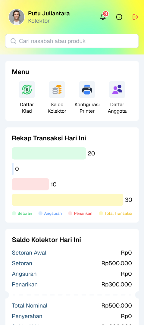 halaman home mobile kolektor